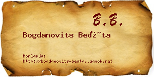 Bogdanovits Beáta névjegykártya