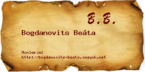 Bogdanovits Beáta névjegykártya