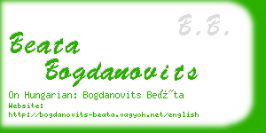 beata bogdanovits business card